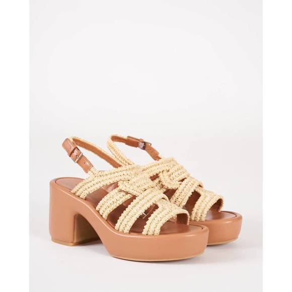 NEW ROBERT CLERGERIE dinel heel in natur rafia